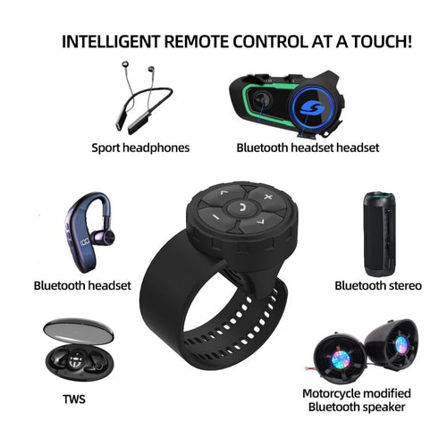 Wireless Bluetooth 5.3 media Button Remote Controller Motorcycle Helmet Earphone Car Steering Wheel MP3 Music Play For Phones