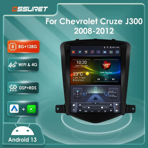 9.7"7862 Android 13 Car radio for Chevrolet Cruze J300 2008-2012 Tesla style Multimedia Video player 4G Carplay GPS navi Stereo