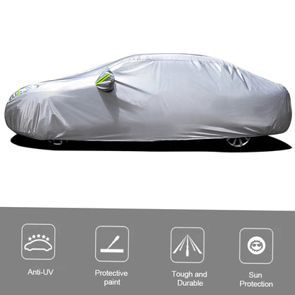 Car Cover Full Sedan Covers with Reflective Strip Sunscreen Protection Dustproof&Waterproof UV Scratch-Resistant Universal XL