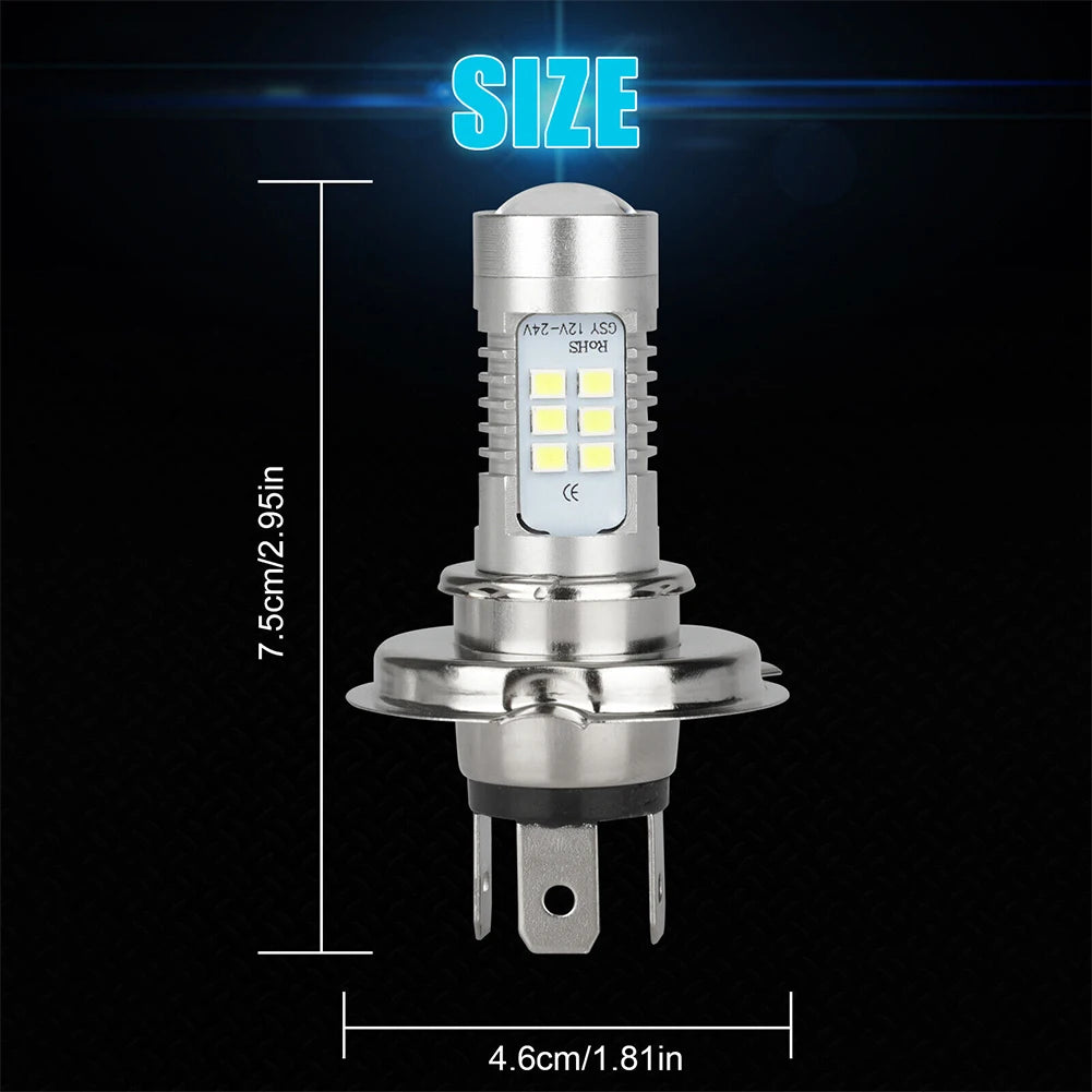 H4 9003 HB2 Headlight Conversion Kit Super Bright 12V Car Running Lamp IP67 Waterproof LED Driving Light White Aluminum 15000LM