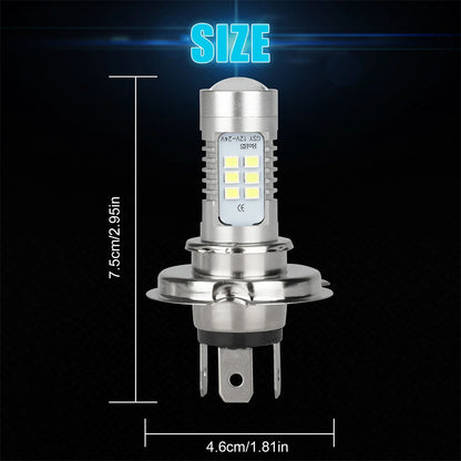 H4 9003 HB2 Headlight Conversion Kit Super Bright 12V Car Running Lamp IP67 Waterproof LED Driving Light White Aluminum 15000LM
