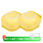 Dog Bathing Brush Pet Massage Brush Shampoo Dispenser Soft Silicone Brush Rubber Bristle for Dogs and Cats Shower Grooming Tool