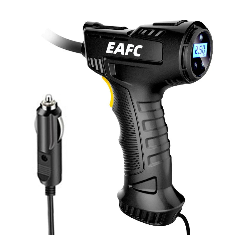 EAFC 120W Handheld Air Compressor Wireless/Wired Inflatable Pump Portable Air Pump Tire Inflator Digital for Car Bicycle Balls
