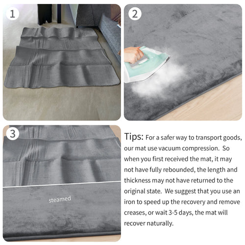 Gray Memory Foam Baby Play Mat for Playpen Thick Large Crawling Mat for Floor Soft Velvet Non-Slip for Kids Playroom Mat Rug
