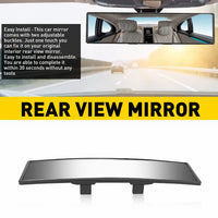 240MM Wide Convex Interior Clip On Rear View Clear Mirror Universal Anti Glare Anti-fog Panoramic Rear View Mirror Curved Mirror