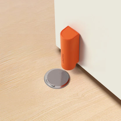 Stainless steel magnetic door stopper, gray black nail free door base, door hardware Door close prevention Door stop door closer