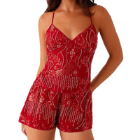 Elegant Lace Halter Neck Tank Top Sleeveless V-neck Backless Floral Blouse for Summer Beach Party Clubwear