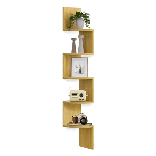 VASAGLE Corner Shelf Wall Mount, 5-Tier Floating Corner Bookshelf, Plant Shelf for Bedroom, Living Room, Bathroom, Home Office EzBuyCo