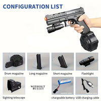 Beads Blaster, Guns Toy With Big Drum, Manual & Automatic Burst Dual Mode With Linked Effects, More powerful, For Shooting Team