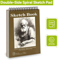 Sketchbook - 9"x12" spiral bound drawing board, 1 pack of 100 sheets, acid-free paper - perfect for kids sketchbook drawing