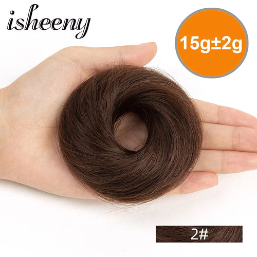 Fashion Messy Human Hair Buns Hairpieces Natural Black Brown Blonde Colors Ponytail Scrunchie Hair Extension Easy to Wear 15g/pc