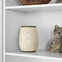 5-Shelf Bookcase with Adjustable Shelves,Solid Wood/Closed Back/Display Bookshelf for Living Room,Bedroom,Home and Office,White