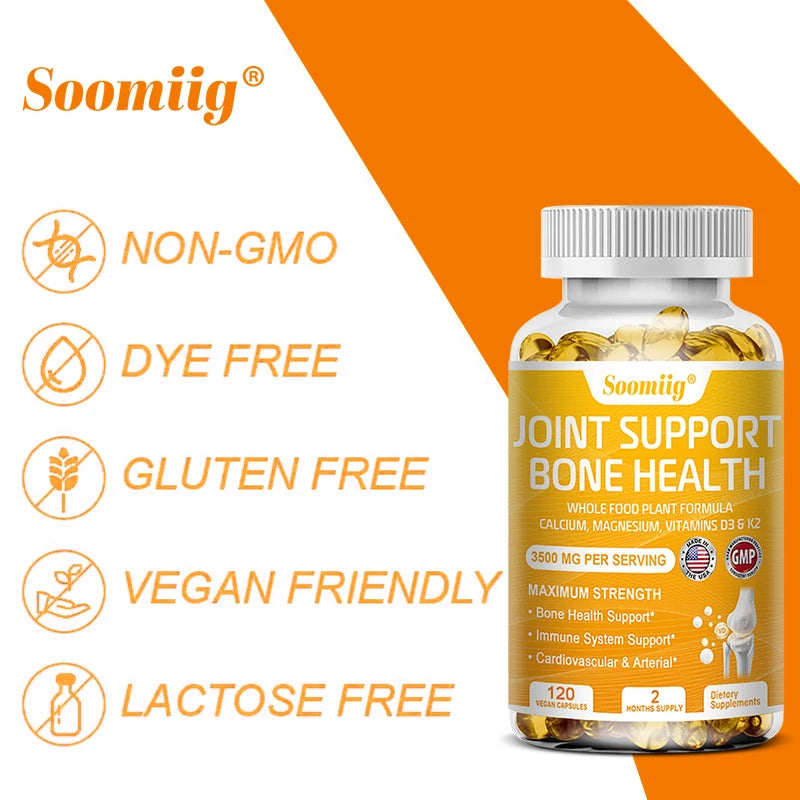 Calcium, Magnesium, Vitamin D3 & K2 - Supports Joint Pain Relief, Anti-Inflammatory, Joint, Immune Health, 120 Capsules