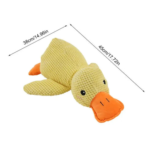 The Mellow Dog Calming Duck Cute No Stuffing Duck with Soft Squeaker Wild GooseChew Toy Cleaning Teeth