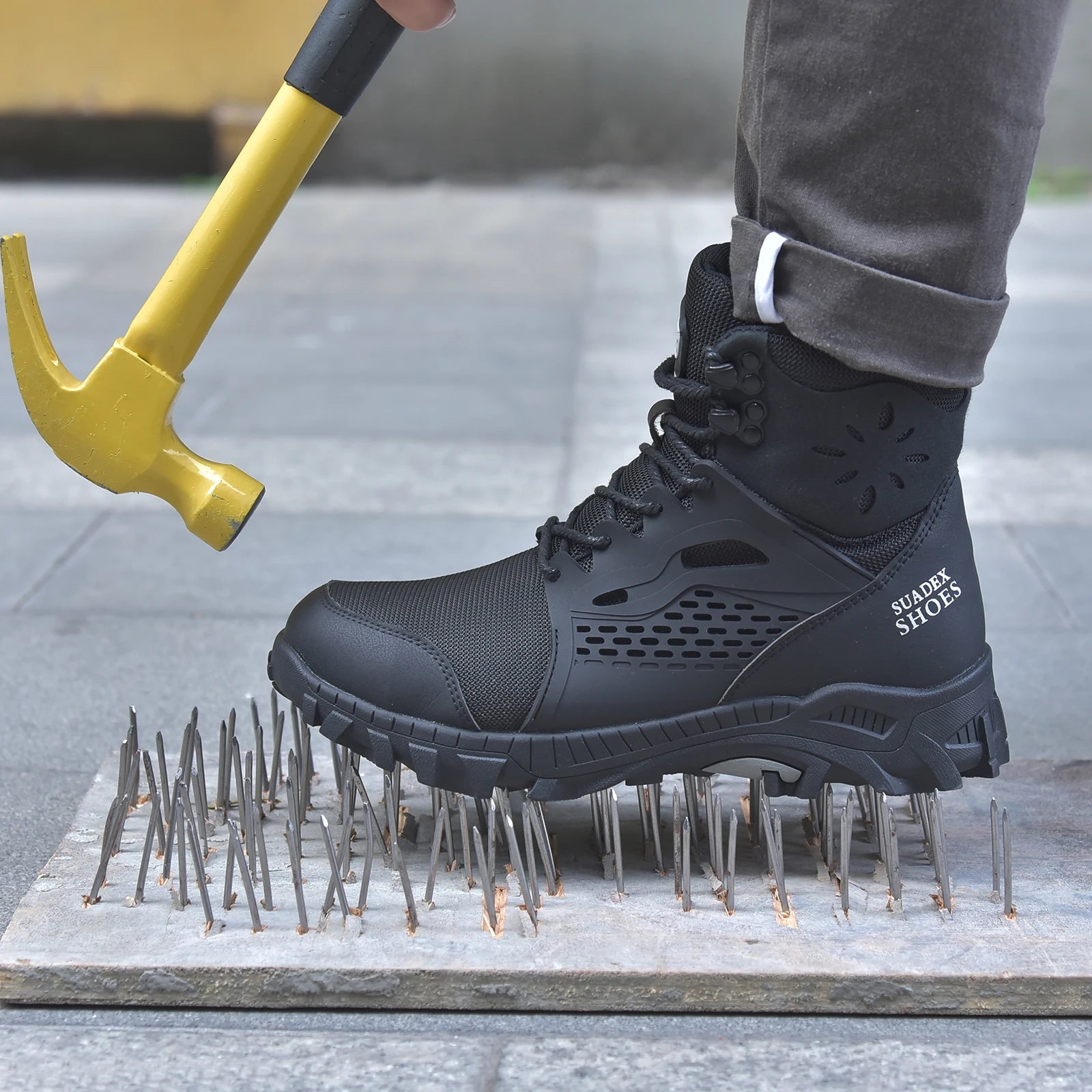 SUADEX S1 Safety Boots Men Work Shoes Anti-Smashing Steel Toe Work Safety Shoes Male Female Boots Anti-slippery EUR Size 37-48 EzBuyCo