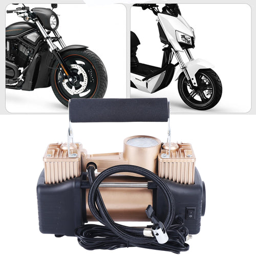 In-Car Portable Car Dual Air Pump 12V 150PSI Electric Tire Inflator Pump Motorcycle Bike Ball Blast Inflatable Car Compressor