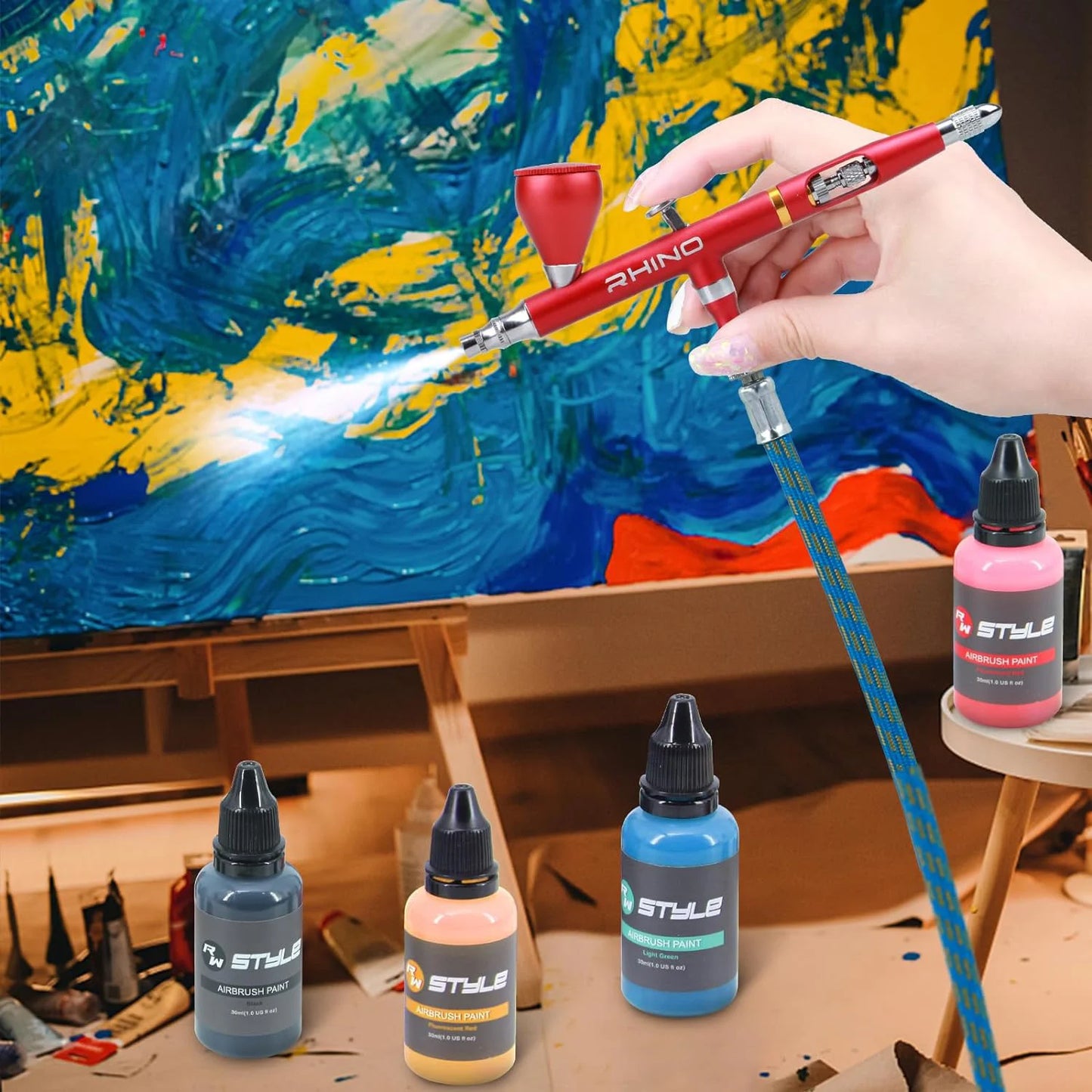 16Colors/Set Airbrush Paint Set, Opaque & Brilliant Acrylic Paint, 1fl Oz, Water Based, Ready To Spray, For Artists, Beginner