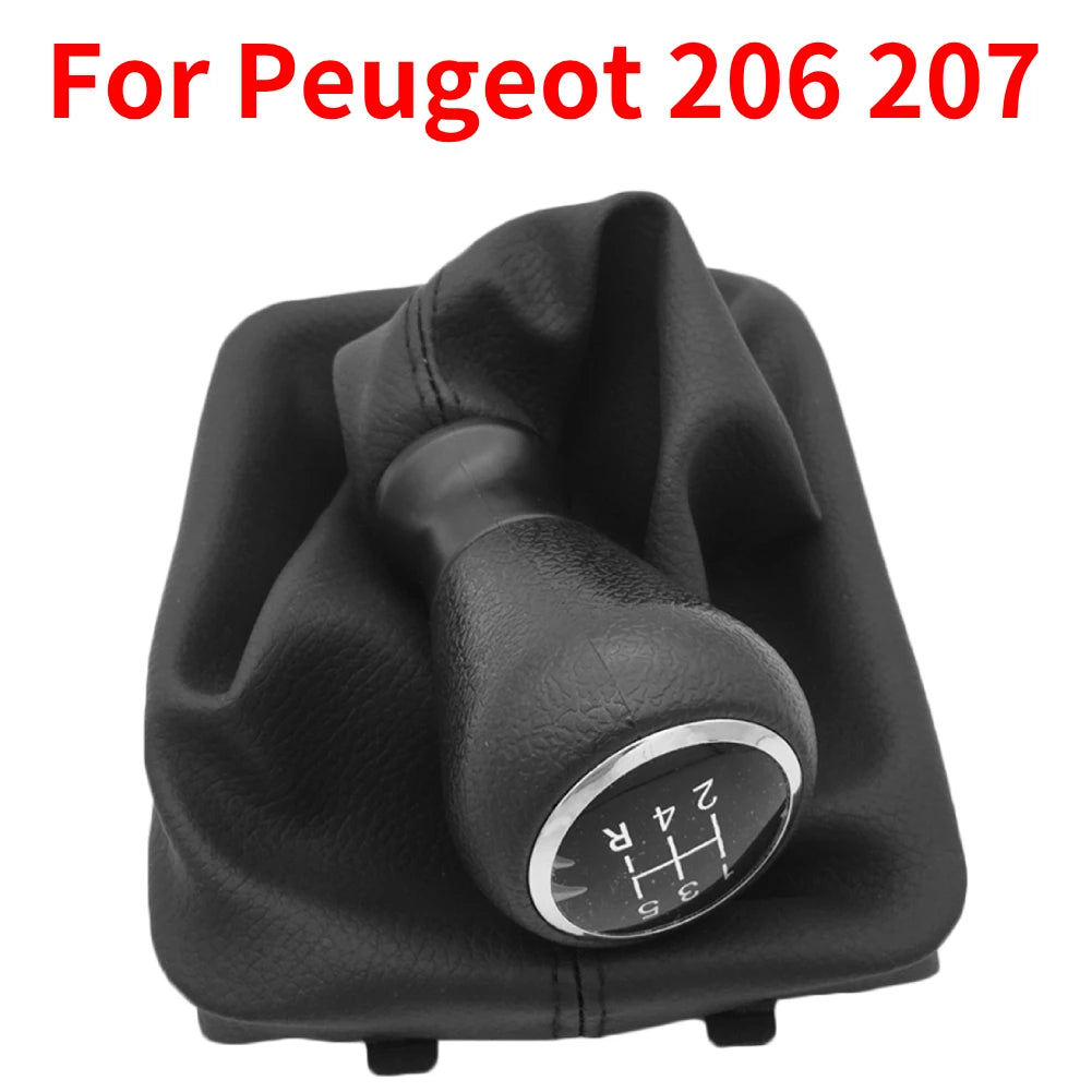 For Peugeot 307 207 206 Citroen C3-C5 5-Speed Gear Shift Knob With Collars Gear Shift Lever Dust Anti-dust Cover Interior Parts