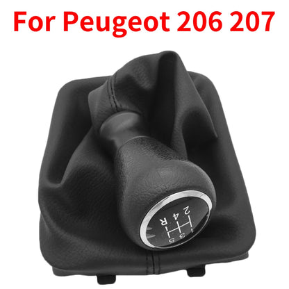 For Peugeot 307 207 206 Citroen C3-C5 5-Speed Gear Shift Knob With Collars Gear Shift Lever Dust Anti-dust Cover Interior Parts