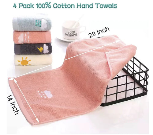 Bathroom Hand Towels Set of 4, Hand Towel Soft Cotton Towel Highly Absorbent Hand Towel, Hand Towels for Bath, Hand, Face, Gym a