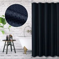 1pcs 180cm*180cm Plain Waffle Waterproof Mildew Resistant Polyester Shower Curtain Bathroom Partition Curtain With 12 Hooks