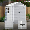 Victone 6' x 4' Plastic Outdoor Storage Shed with Floor, Resin Garden Tool shed with Windowsfor Garden, Backyard, Pool Tools