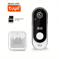 Tuya WiFi wireless smart video doorbell bidirectional outdoor HD camera 1080P support SD card/cloud storage waterproof