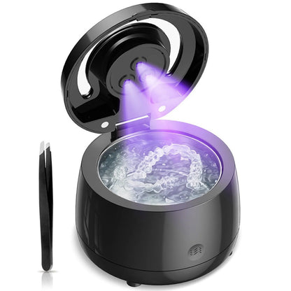 Teeth Cleaning Pod Retainer Cleaner Powerful Portable Dentures Cleaner UVC Professional Jewelry Cleaning Machine for Home Travel