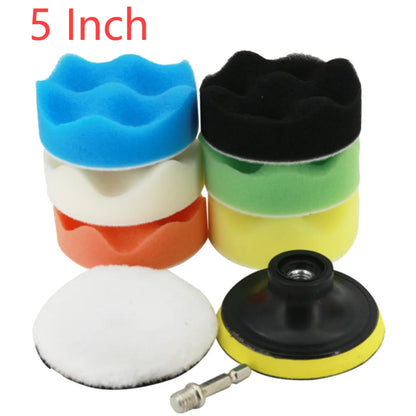 Car Polishing Sponge Pads Kit Foam Pad Buffer Kit Polishing Machine Wax Pads for Auto Motorcycle motor vehicle Removes Scratches
