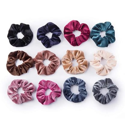 12 Pack Velvet Hair Scrunchies Scrunchy Hair Ties Elastic Hair Bands Ropes Scrunchie for Women or Girls Hair Accessorie 12 Color