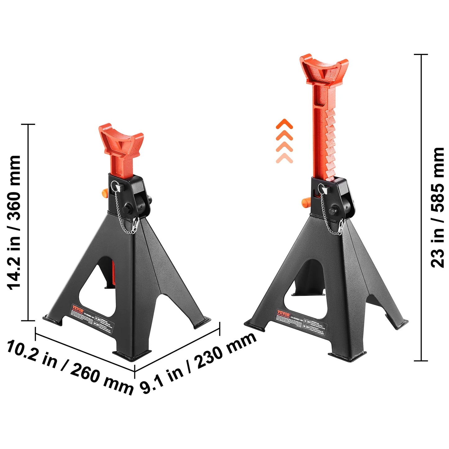 VEVOR Jack Stands 3/6 Ton (6000/12000 lbs) Capacity Car Jack Stands Double Locking Adjustable Height for lifting SU Pickup Truck