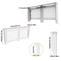 Wood Radiator Cover Cabinet White Horizontal Slat Heater Covers Modern Tall Radiator Shelf