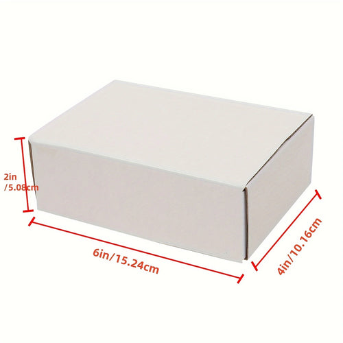 50pcs Corrugated Paper Gift Boxes, 6x4x2 Inch Sturdy Cardboard Packaging,White Small Shipping Boxes for Crafting Gift Mailing