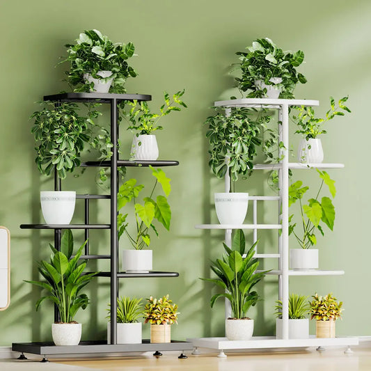 Plant Shelves Iron Potted Flower Plant Stand Rack Multiple Flower Pot Holder Shelf Indoor Outdoor Planter Display Organizer