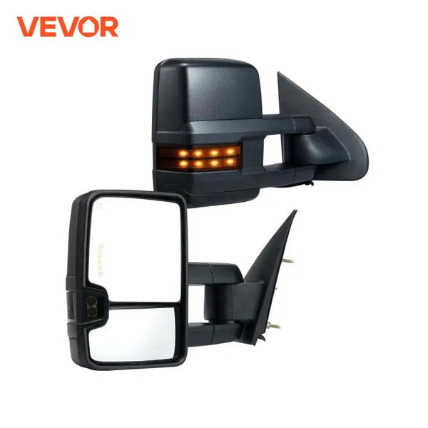 VEVOR Pair Towing Mirrors Power Heated with Signal LED Driving Light Tow Mirror for Chevrolet Silverado (2003-2021)/GMC/Cadillac