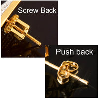 CUC 14MM Big Round Stud Earring Screw Back Iced Out Cubic Zirconia Men Women Earrings Gold Color Hip Hop Jewelry Fashion Gift