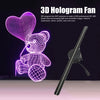 3D Hologram Fan Wifi Wireless Transmission 16.5in 2000x224 WiFi 3D Projector with 224 LED Light Beads for Business Advertising