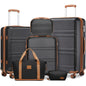 Kono 6-Piece Luggage Set, Lightweight ABS Hard Shell with TSA Lock, 20" 24" 28" Suitcases, Beauty Case, Duffel & Toiletry
