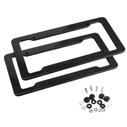 License Plate Label Cover License Plate Cover Black Car License Plate Frame Label Carbon Fiber Universal Auto Parts