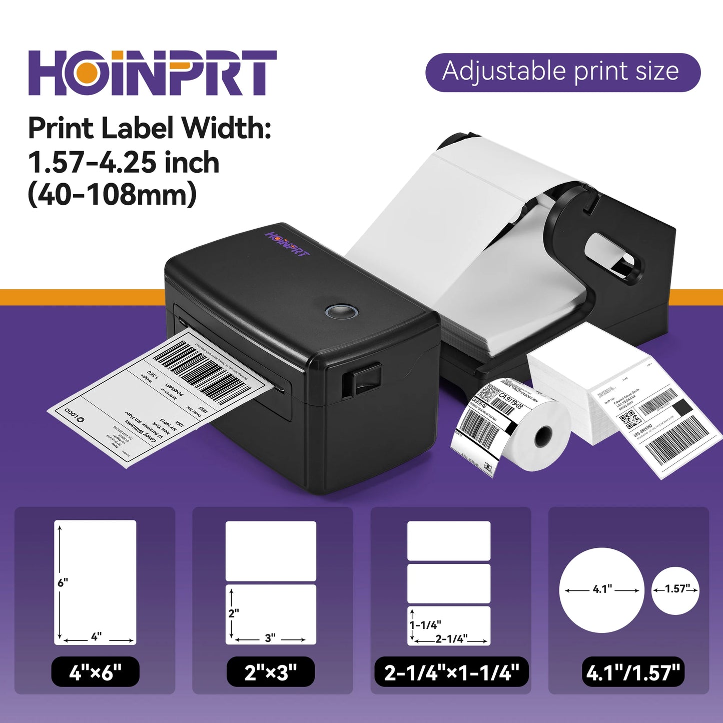 Thermal Label Printer 4x6, Shipping Label Maker for Small Business, High-Speed,Inkless, for USPS, Amazon, Etsy, USB for Windows