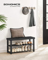 SONGMICS Shoe Rack Bench, 3-Tier Bamboo Shoe Storage Organizer, Entryway Bench, Holds Up to 286 lb, 11.3 x 35.4 x 17.8 Inches