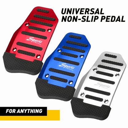 2Pcs Universal Car Foot Pedal Modified Brake Anti-Slip Aluminum Car Pedal Cover Set Kit Pedali Red/Blue/Silver Car Accessories