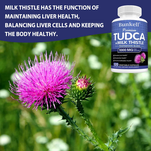 TUDCA + Milk Thistle Supplement - Bile Salts Liver Support, Gallbladder Health Supports liver health and promotes bile flow