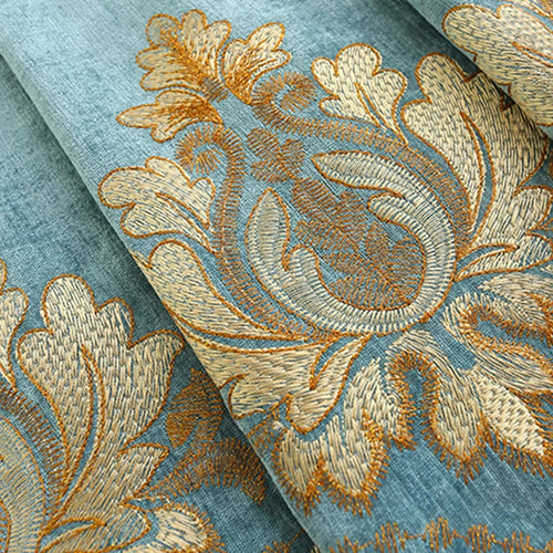 2pcs Luxuriously embroidered Chenille curtains shade the living room without curtains