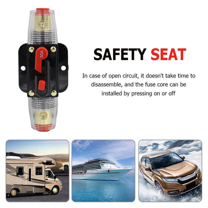30A 40A 50A 60A 80A 100A Circuit Breaker 12V-48V DC Car Truck Resettable Fuse Short Protection Fuse Holder Power Insurance