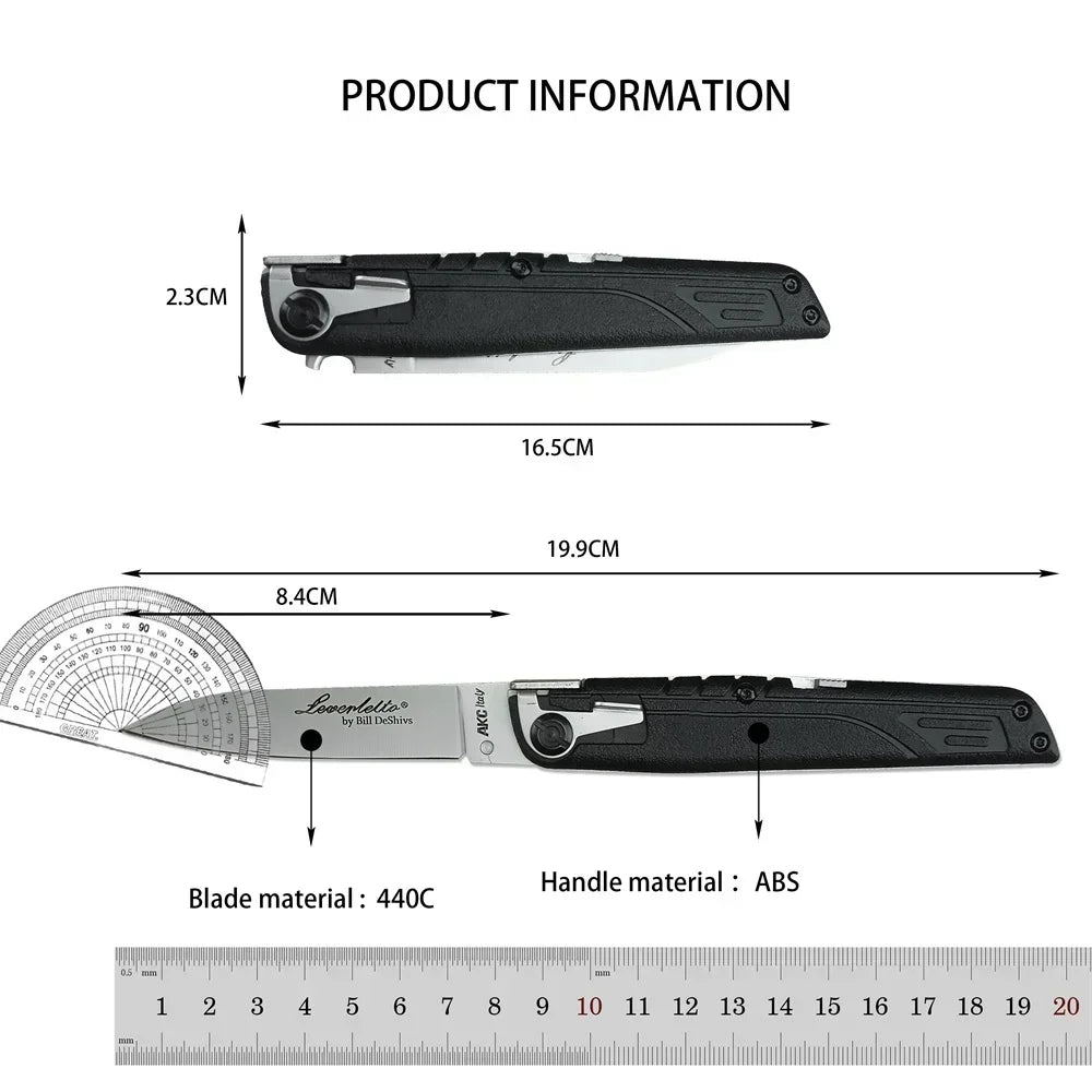 Tactical Outdoor EDC Survival Folding Knife 440C Steel Sharp Blade Durable Hunting Pocket Knife Camping Multi-purpose Tools