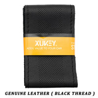 3 Colors DIY Sew Genuine Leather Car Steering Wheel Cover Punched Anti-slip Breathable 38cm 15inch for Lada Kia Hyundai Toyota