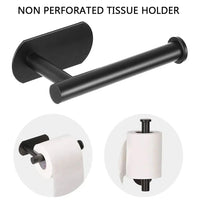 Self Adhesive Toilet Roll Paper Holder Wall Mount Bathroom Organizer Storage Stand No Punching Stainless Steel Towel Holder