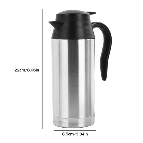 12V 24V Electric Heating Car Kettle Camping Travel Kettle Water Coffee Milk Thermal Mug 750/450ML Heating Cup Stainless Steel