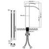 Black Waterfall Basin Sink Faucet Tall Bathroom Mixer Tap Wide Spout Vessel Sink Fauet Hot Cold Water Tap